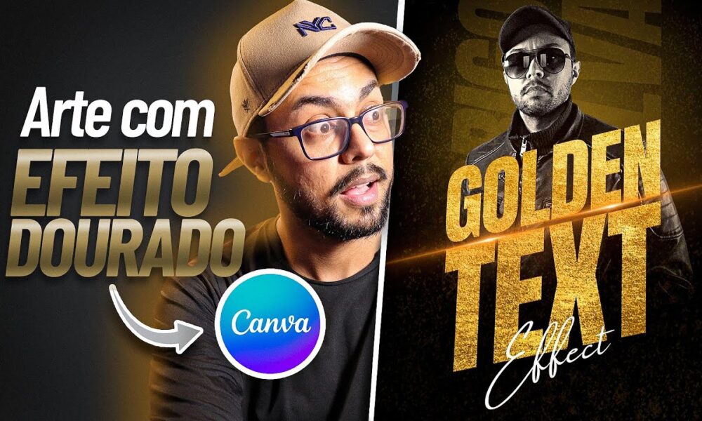 Como Fazer Arte Com Efeito De Texto Dourado No Canva Tutorial Com 