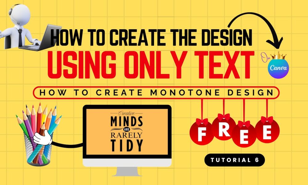 Text Only Layout How to Design Using Only Text in Canva | Monotone Design (No Images ...